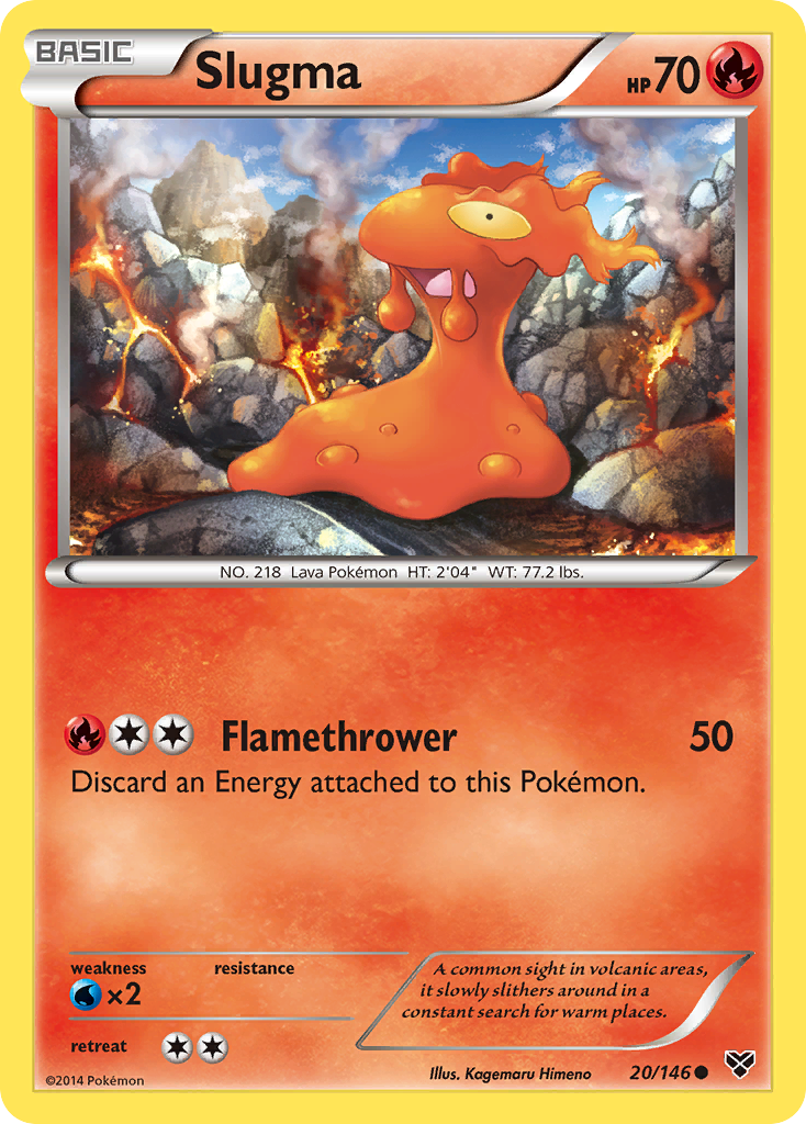 Slugma 20/146 English Pokémon card from XY (2014)
