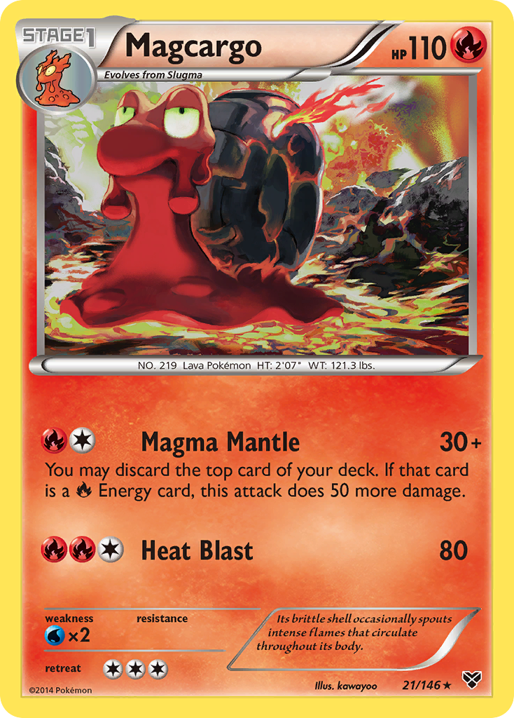 Magcargo 21/146 English Pokémon card from XY (2014)