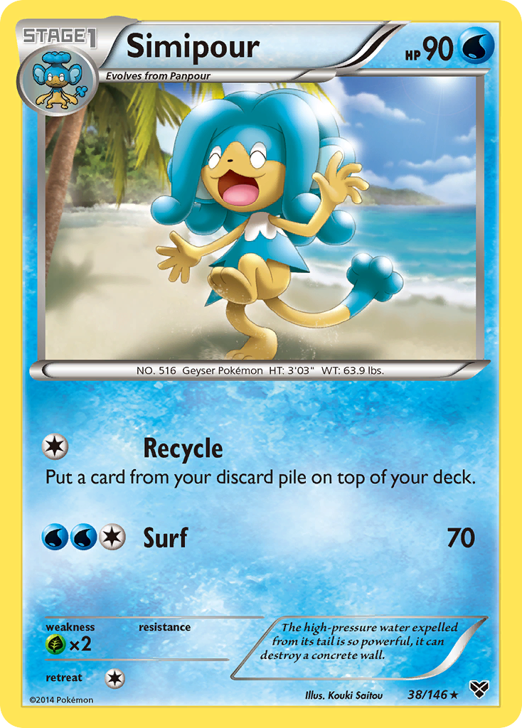 Simipour 38/146 English Pokémon card from XY (2014)