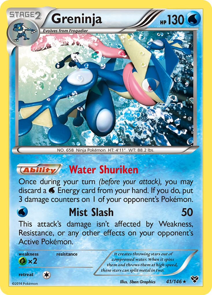 Greninja 41/146 English Pokémon card from XY (2014)