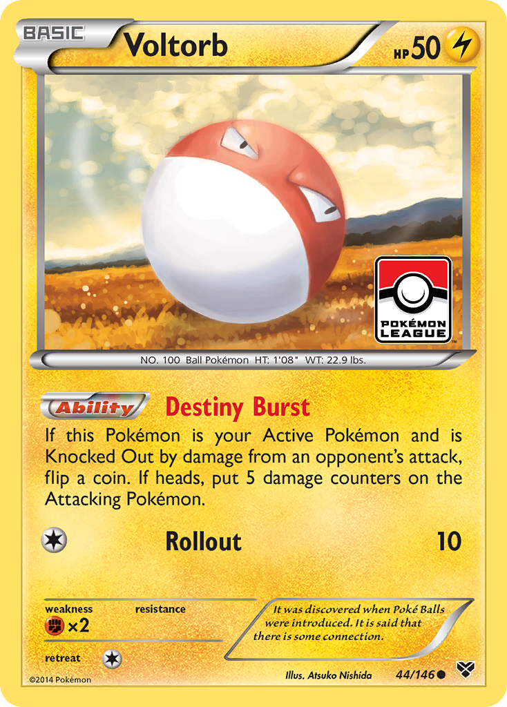 Voltorb 44/146 English Pokémon card from XY (2014)