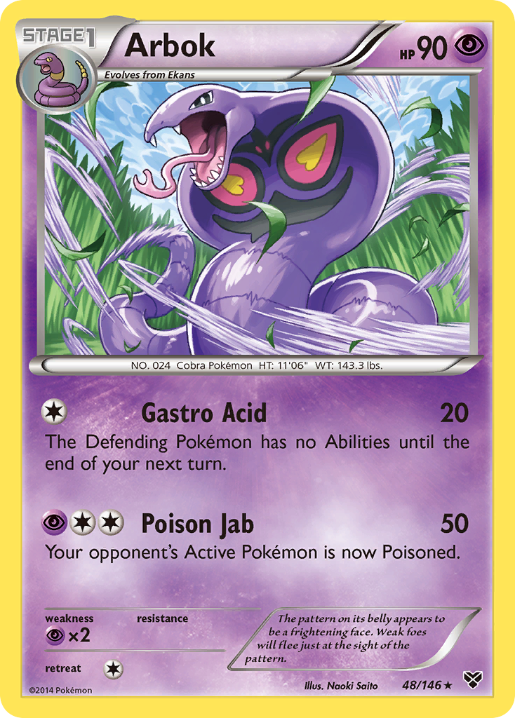 Arbok 48/146 English Pokémon card from XY (2014)