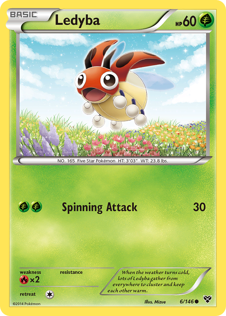 Ledyba 6/146 English Pokémon card from XY (2014)