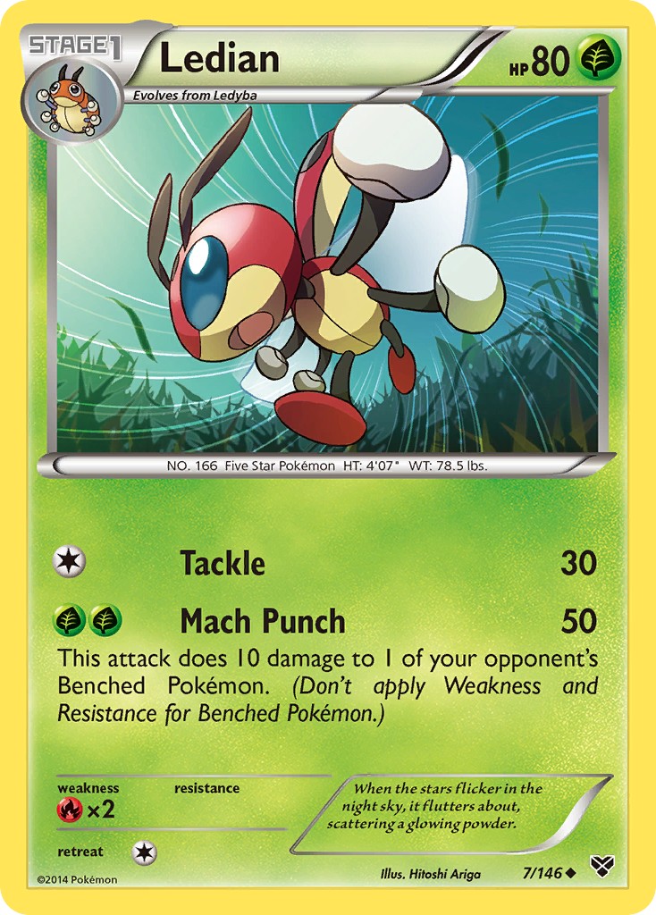 Ledian 7/146 English Pokémon card from XY (2014)