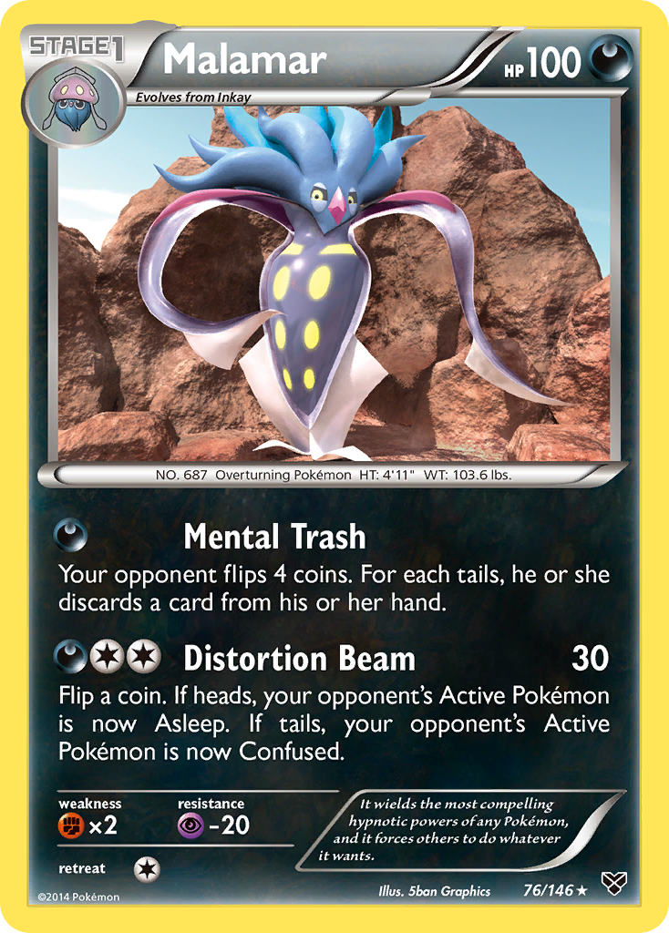 Malamar 76/146 English Pokémon card from XY (2014)