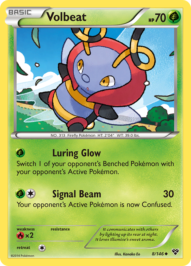 Volbeat 8/146 English Pokémon card from XY (2014)
