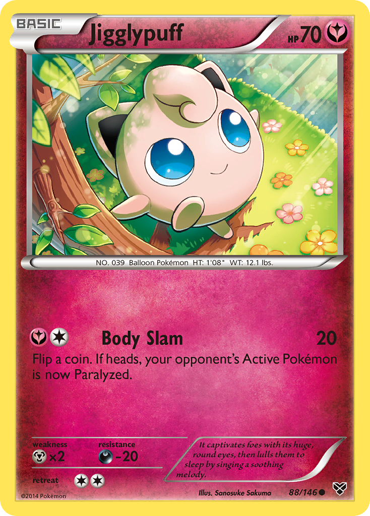 Jigglypuff 88/146 English Pokémon card from XY (2014)