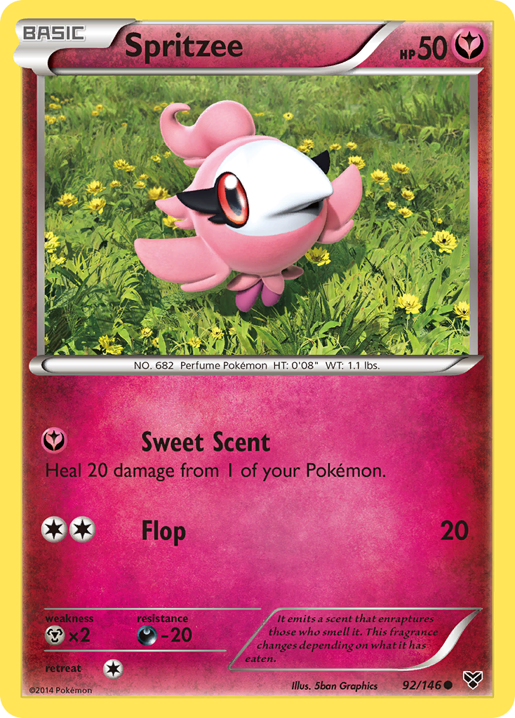 Spritzee 92/146 English Pokémon card from XY (2014)