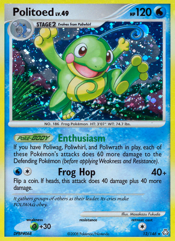 Politoed 12/146 Pokémon Legends Awakened (2008) English card — catalogue reference