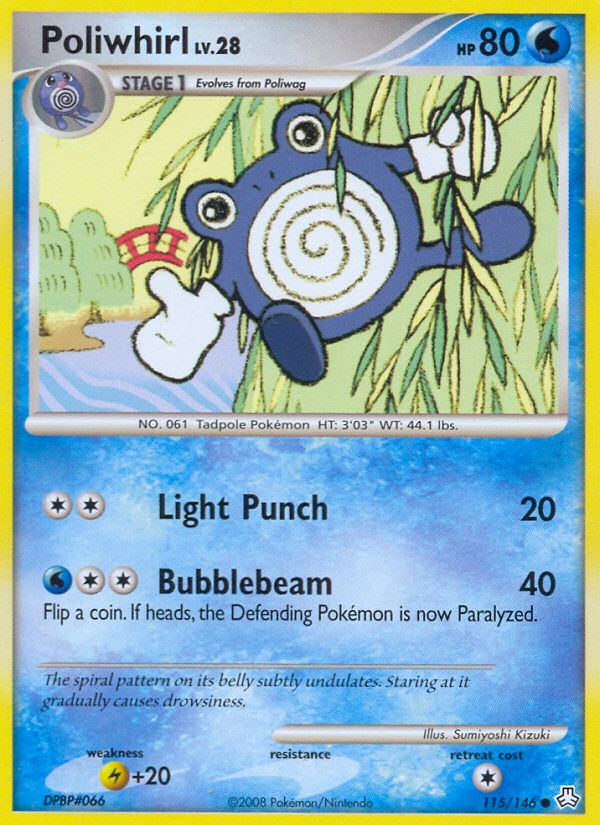 Poliwhirl 115/146 Pokémon Legends Awakened (2008) English card — catalogue reference