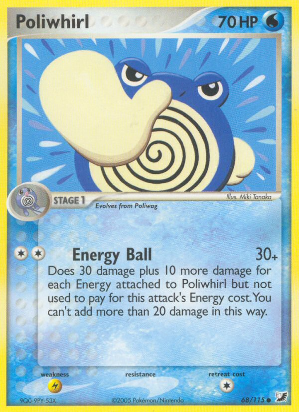 Poliwhirl 68/115 Pokémon EX Unseen Forces (2005) English card — catalogue reference