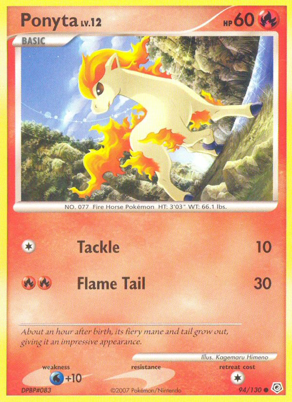 Ponyta 94/130 Pokémon Diamond & Pearl (2007) English card — catalogue reference
