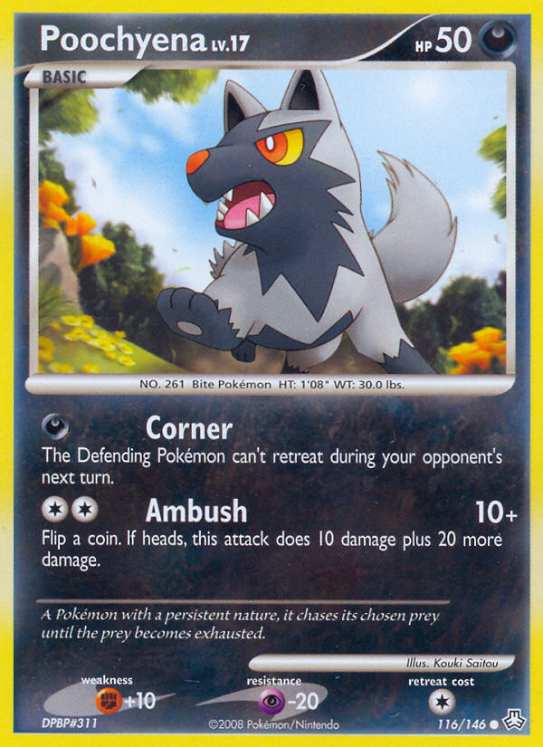 Poochyena 116/146 Pokémon Legends Awakened (2008) English card — catalogue reference