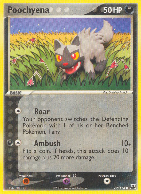 Poochyena 79/113 Pokémon EX Delta Species (2005) English card — catalogue reference