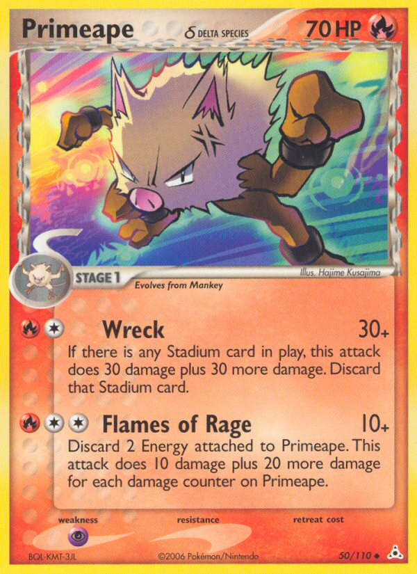 Primeape δ 50/110 Pokémon EX Holon Phantoms (2006) English card — catalogue reference