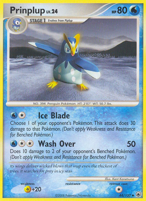 Prinplup 44/100 Pokémon Majestic Dawn (2008) English card — catalogue reference