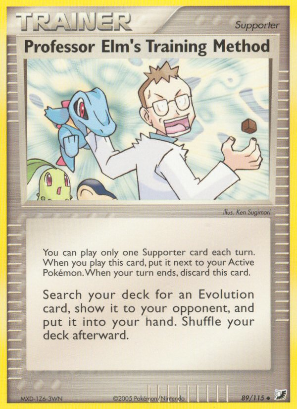 Professor Elm's Training Method 89/115 Pokémon EX Unseen Forces (2005) English card — catalogue reference