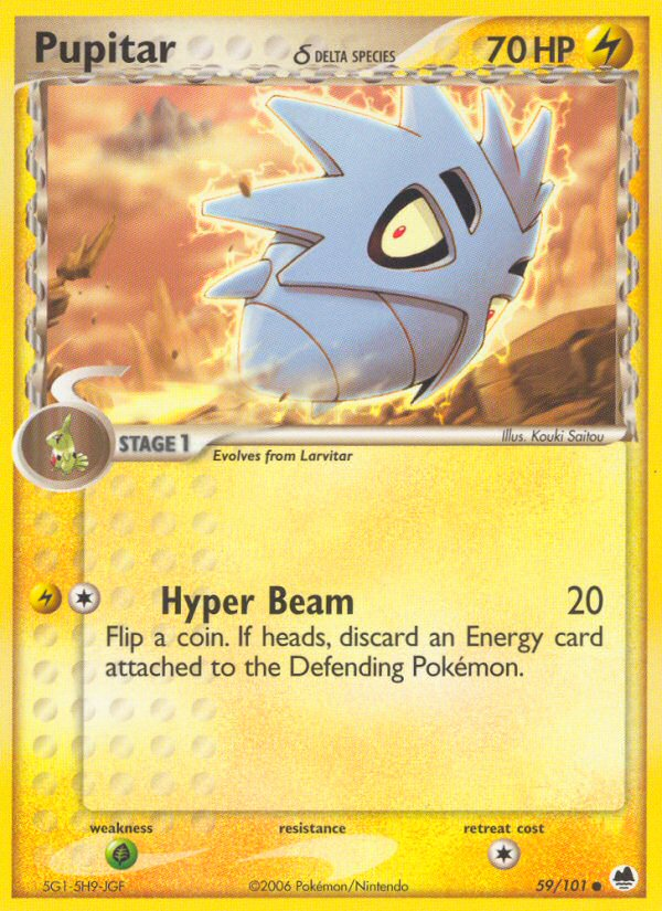 Pupitar δ 59/101 Pokémon EX Dragon Frontiers (2006) English card — catalogue reference