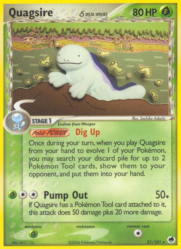 Quagsire δ 21/101 Pokémon EX Dragon Frontiers (2006) English card — catalogue reference