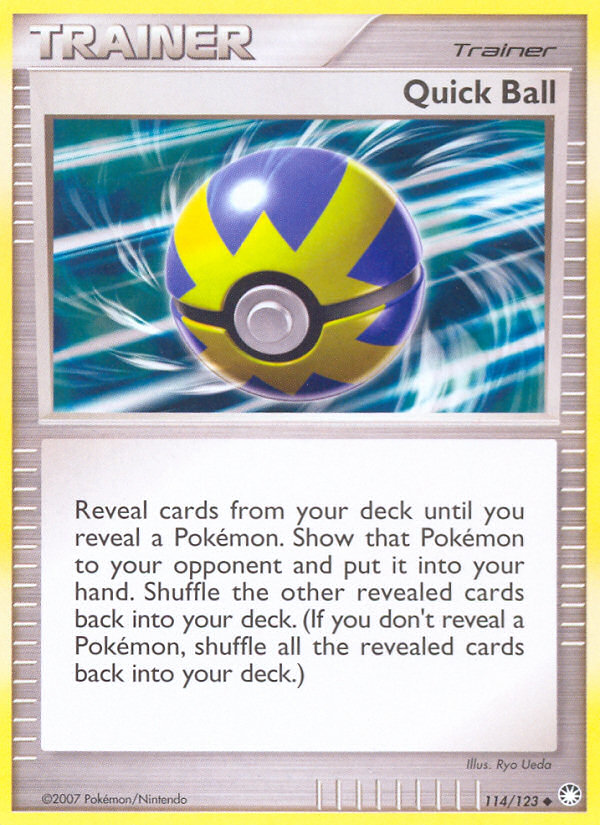 Quick Ball 114/123 Pokémon Mysterious Treasures (2007) English card — catalogue reference