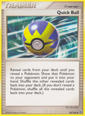 Quick Ball 86/100 Pokémon Majestic Dawn (2008) English card — catalogue reference