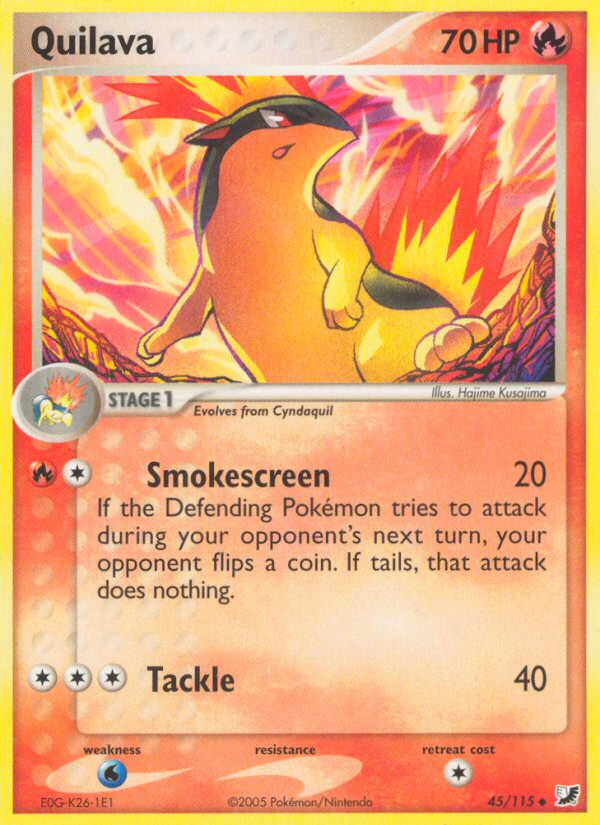 Quilava 45/115 Pokémon EX Unseen Forces (2005) English card — catalogue reference
