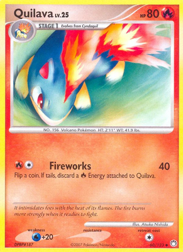 Quilava 60/123 Pokémon Mysterious Treasures (2007) English card — catalogue reference