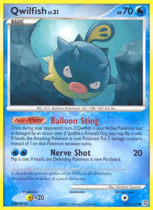 Qwilfish 101/132 Pokémon Secret Wonders (2007) English card — catalogue reference