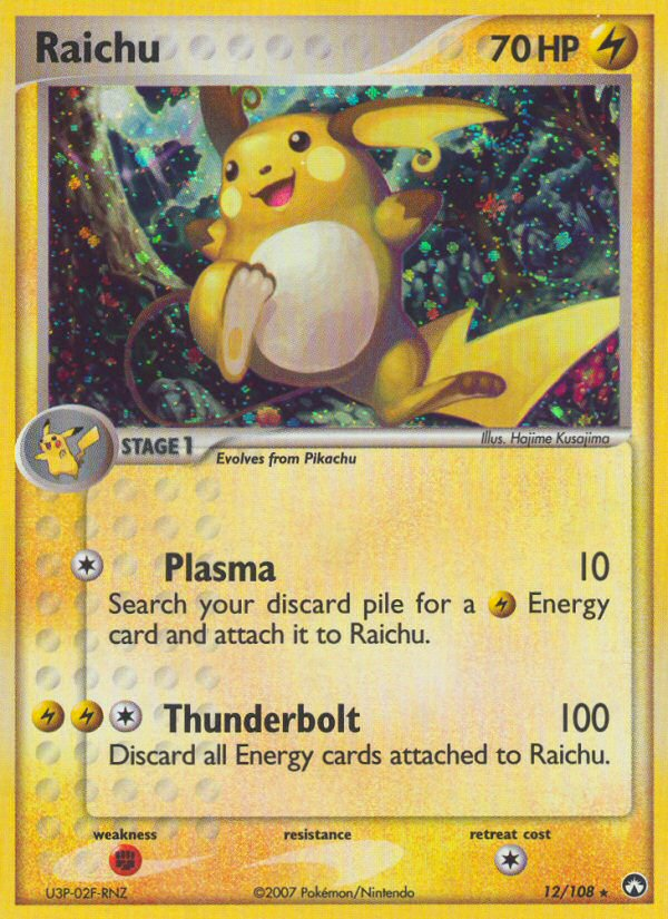 Raichu 12/108 Pokémon EX Power Keepers (2007) English card — catalogue reference