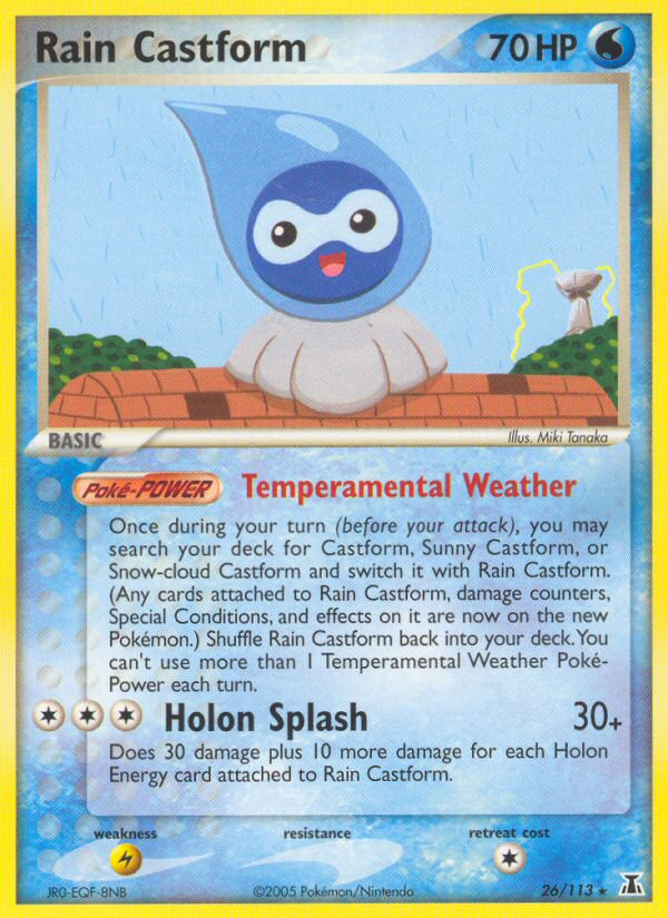 Rain Castform 26/113 Pokémon EX Delta Species (2005) English card — catalogue reference