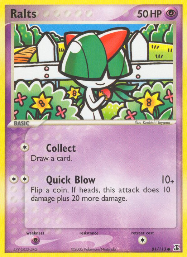 Ralts 81/113 Pokémon EX Delta Species (2005) English card — catalogue reference