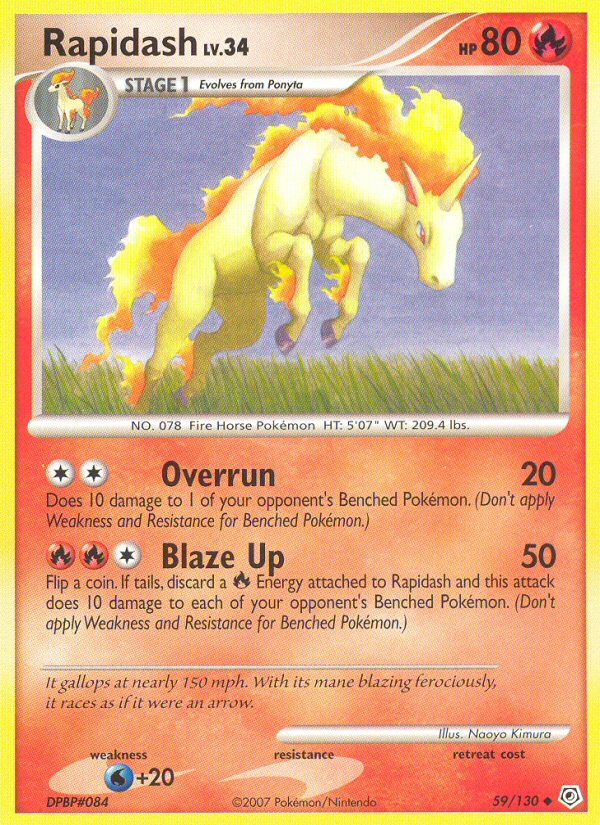 Rapidash 59/130 Pokémon Diamond & Pearl (2007) English card — catalogue reference
