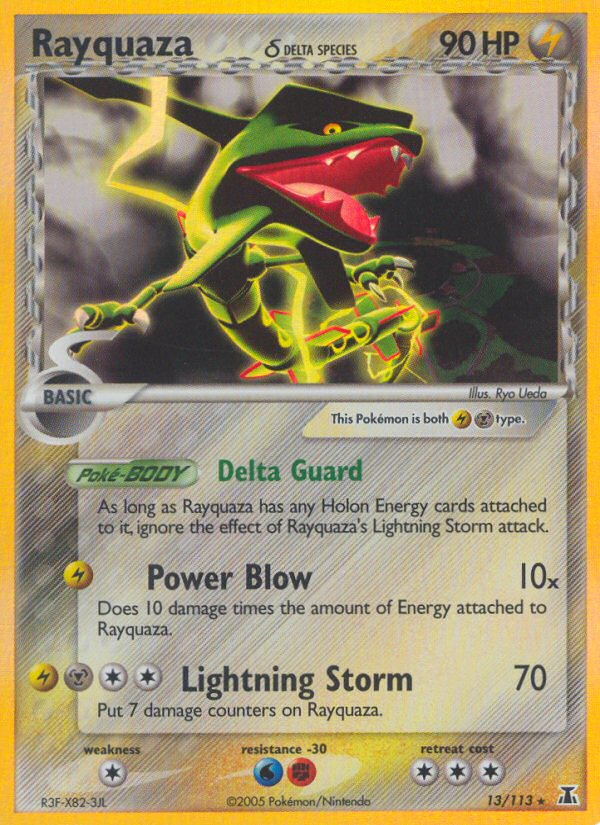 Rayquaza δ 13/113 Pokémon EX Delta Species (2005) English card — catalogue reference