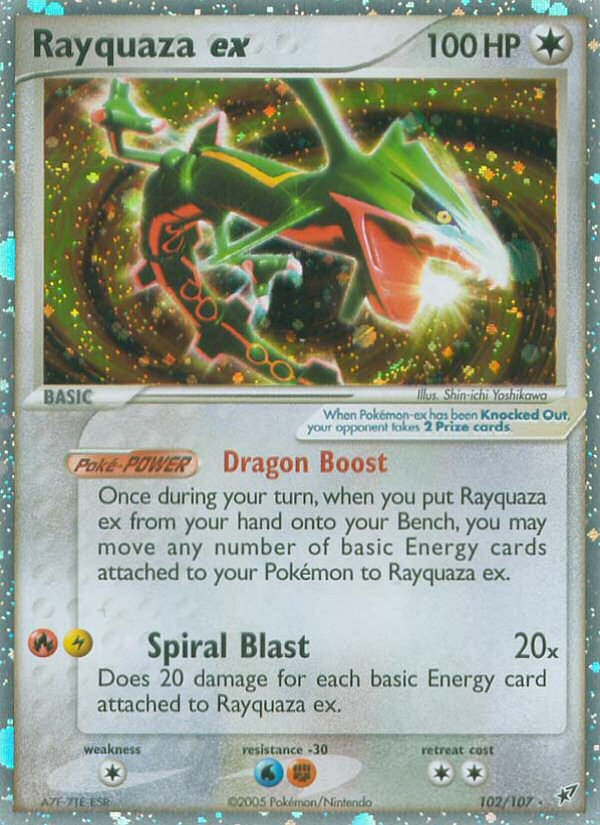 Rayquaza ex 102/107 Pokémon EX Deoxys (2005) English card — catalogue reference