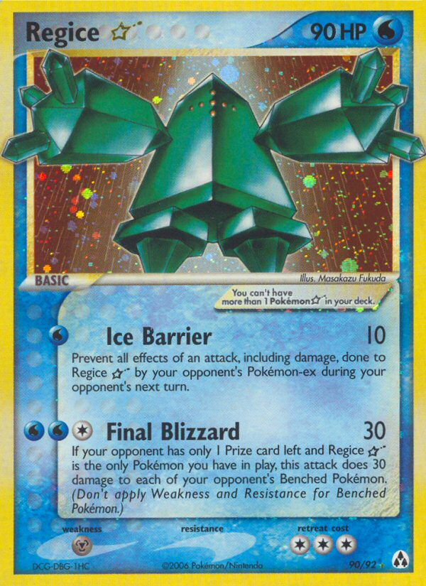 Regice ★ 90/92 Pokémon EX Legend Maker (2006) English card — catalogue reference
