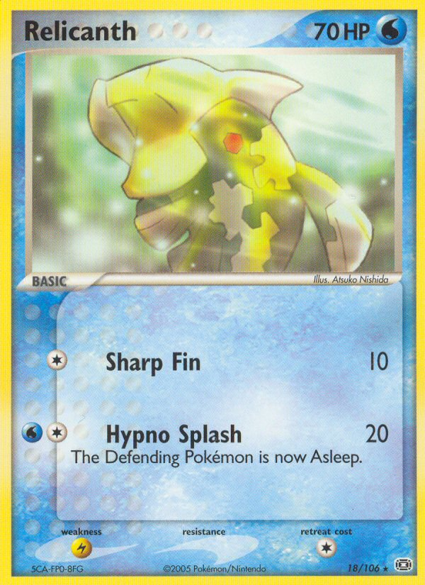 Relicanth 18/106 Pokémon EX Emerald (2005) English card — catalogue reference