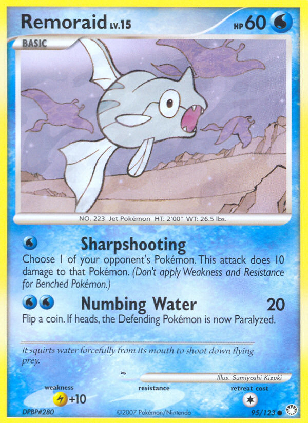 Remoraid 95/123 Pokémon Mysterious Treasures (2007) English card — catalogue reference