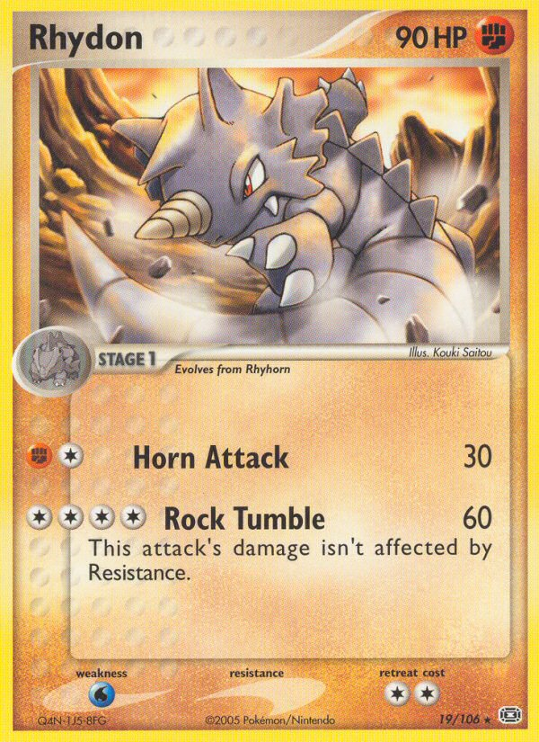 Rhydon 19/106 Pokémon EX Emerald (2005) English card — catalogue reference