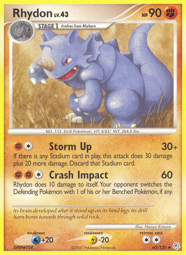 Rhydon 60/130 Pokémon Diamond & Pearl (2007) English card — catalogue reference