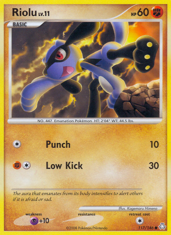 Riolu 117/146 Pokémon Legends Awakened (2008) English card — catalogue reference