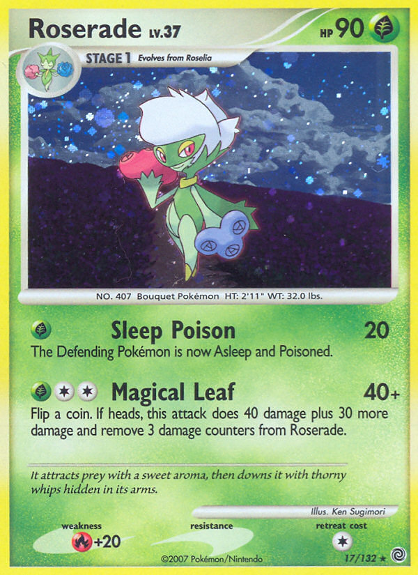 Roserade 17/132 Pokémon Secret Wonders (2007) English card — catalogue reference