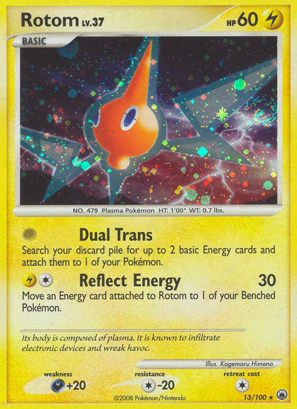 Rotom 13/100 Pokémon Majestic Dawn (2008) English card — catalogue reference