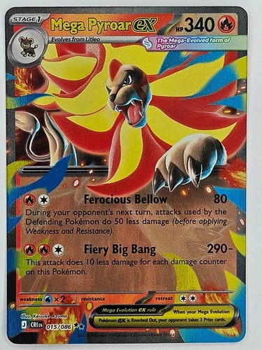 Pokemon Mega Pyroar ex Chaos Rising 015/086 Trading Card