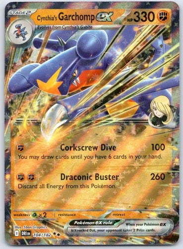 Pokemon Cynthia's Garchomp ex Destined Rivals 104/182 Double Rare