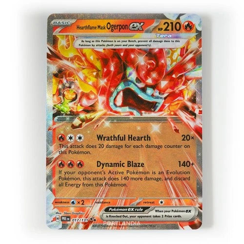 Pokemon Hearthflame Mask Ogerpon ex Prismatic Evolutions 017/131 Double Rare
