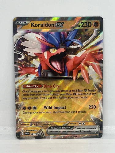 Pokémon trading card featuring Koraidon EX on a white background