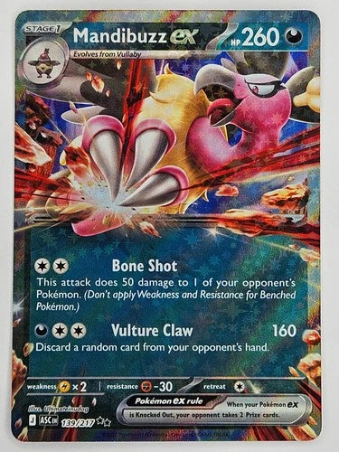 Pokemon Mandibuzz EX Ascended Heroes 139/217 Trading Card