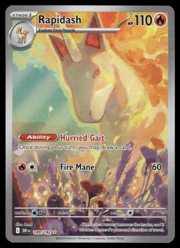 Pokemon Rapidash Destined Rivals 189/182 Trading Card