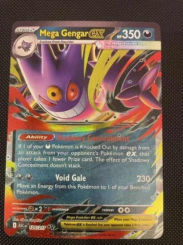 Pokemon Mega Gengar EX Ascended Heroes 125/217 Trading Card