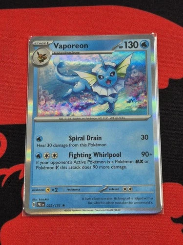 Pokemon Vaporeon Prismatic Evolutions 022/131 Trading Card